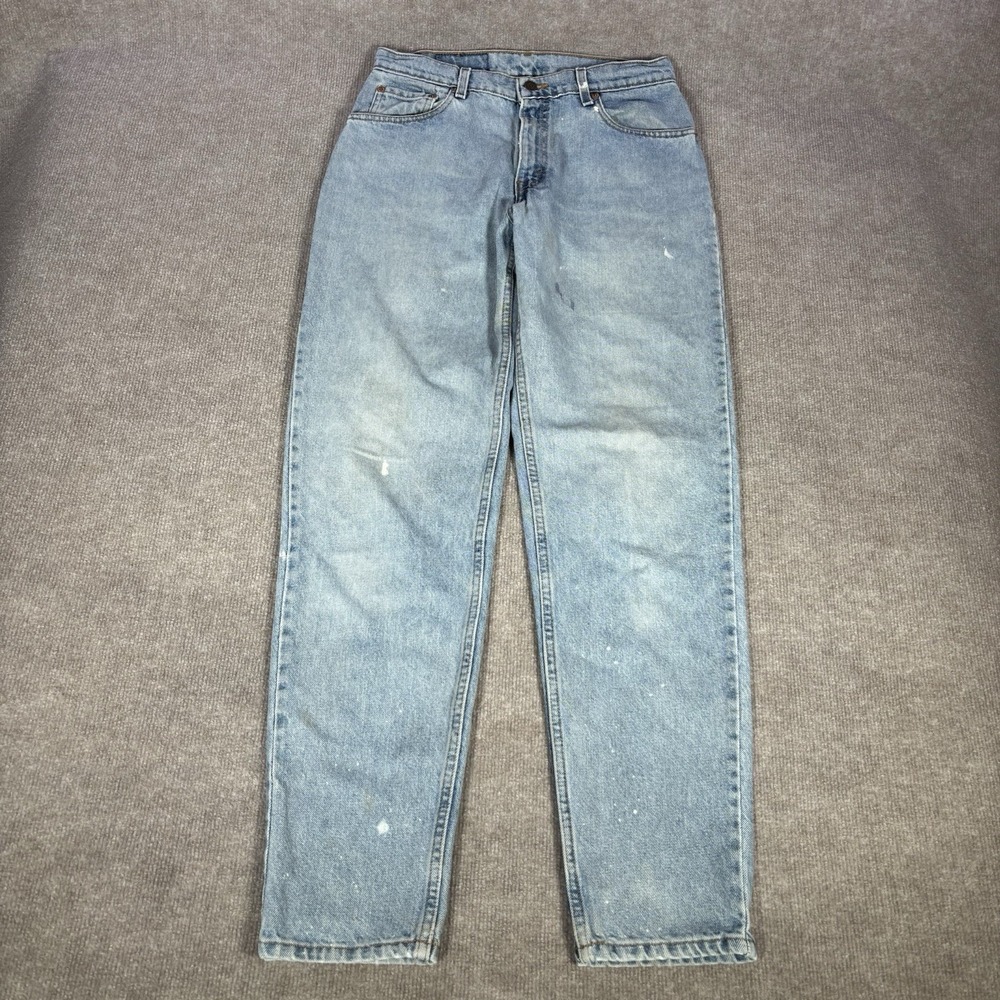 Vintage Levis 550 Jeans Womens 11 Long Relaxed Tapered Blue Denim Distressed 90s